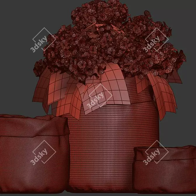 Changing Vase: White Hydrangea Elegance 3D model image 3