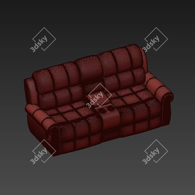 Conesville Bonded Leather Sleeper Sofa 3D model image 4