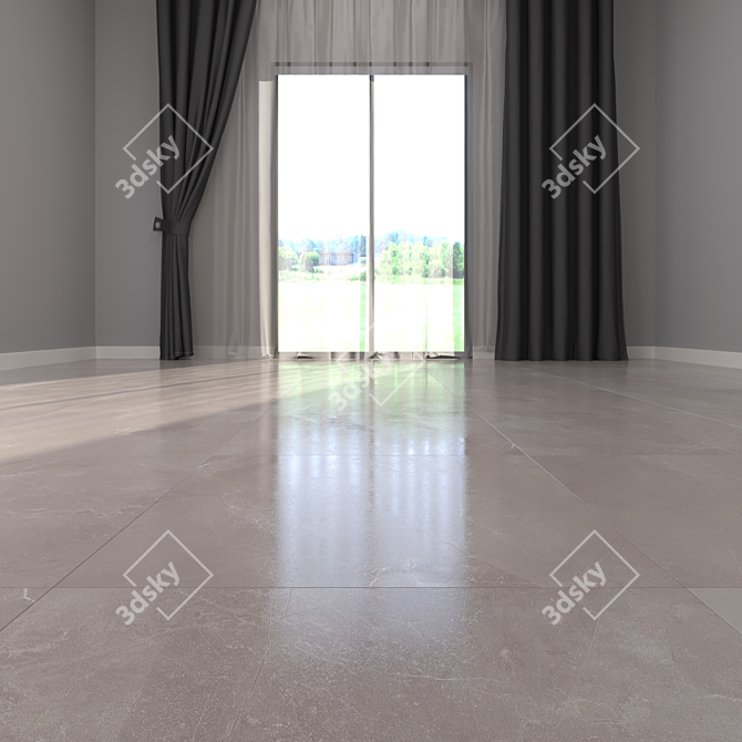 Classic Pulpis Gray Marble Floor Set 3D model image 2