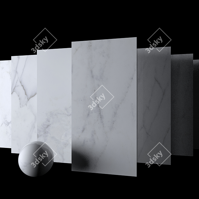 Classic Carrara Marble Set 3D model image 2