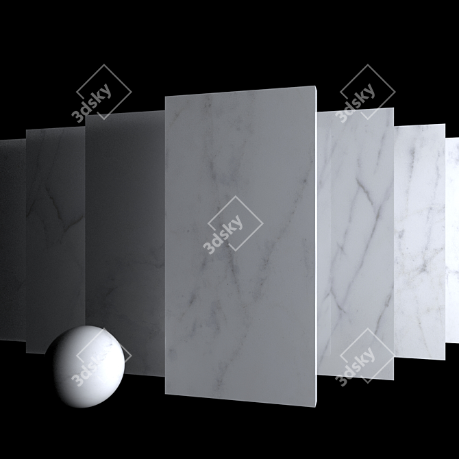 Classic Carrara Marble Set 3D model image 3