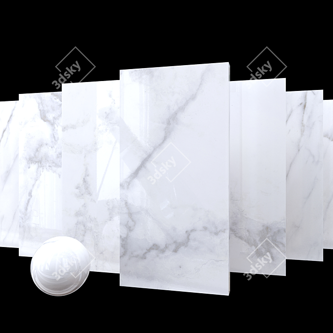 Classic Calacatta Carrara Marble Set 3D model image 1