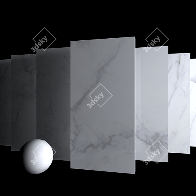 Classic Calacatta Carrara Marble Set 3D model image 3