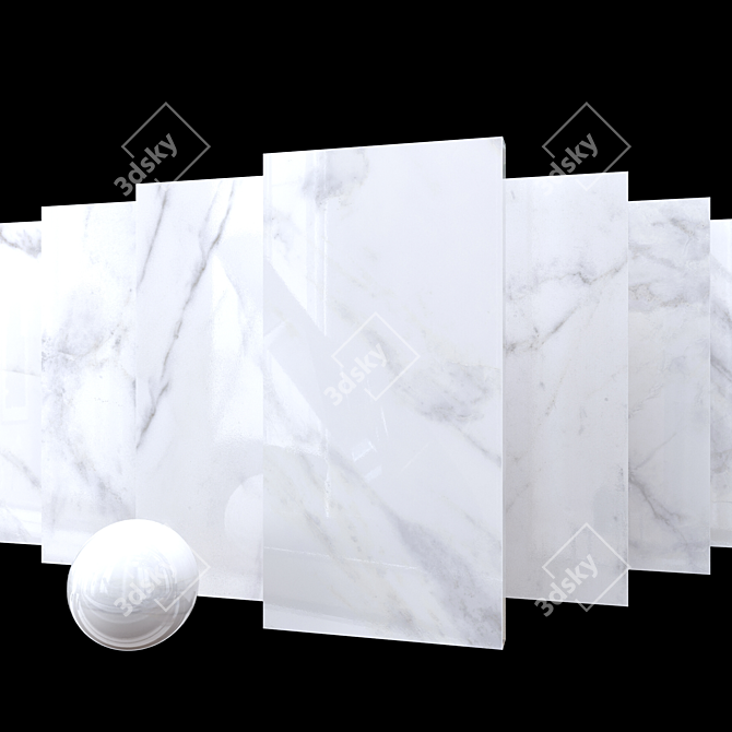 Classic Calacatta Carrara Marble Set 3D model image 1