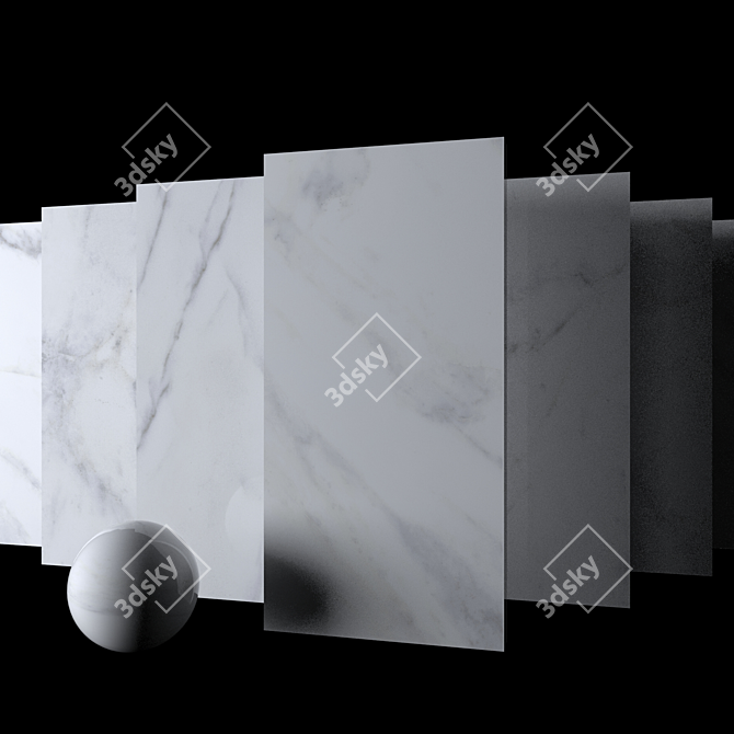 Classic Calacatta Carrara Marble Set 3D model image 2