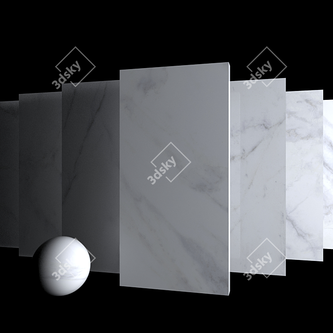 Classic Calacatta Carrara Marble Set 3D model image 3