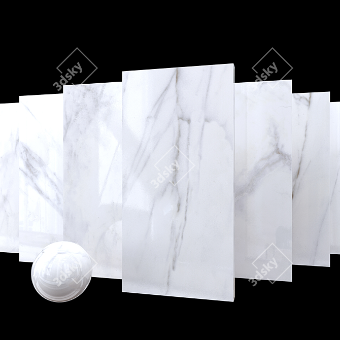 Classic Calacatta Carrara Marble Set 3D model image 1