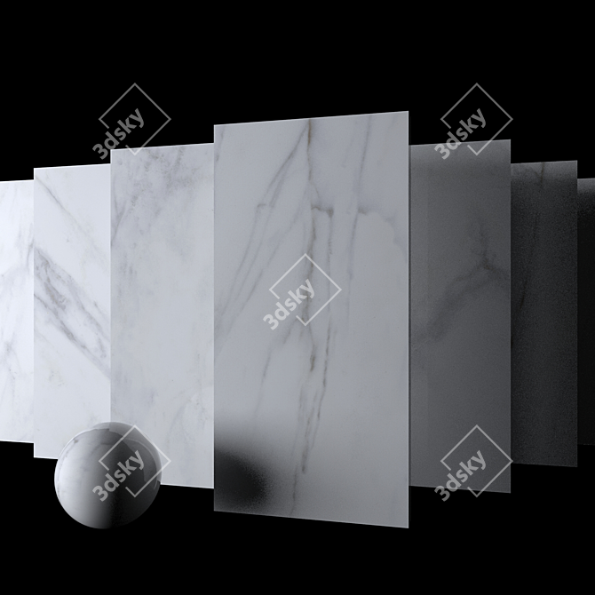 Classic Calacatta Carrara Marble Set 3D model image 2