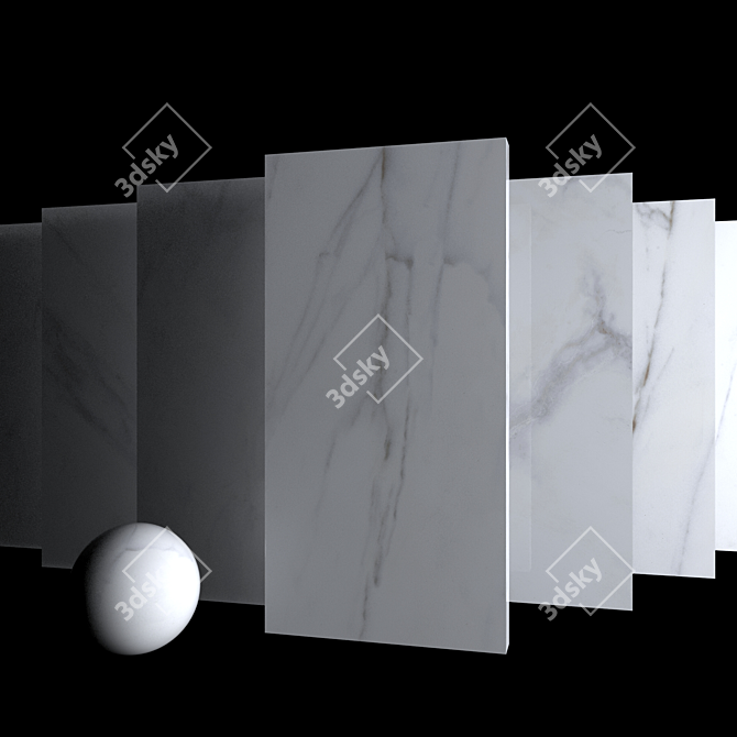 Classic Calacatta Carrara Marble Set 3D model image 3