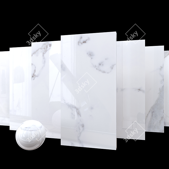 Classic Calacatta White Marble Set 3D model image 1