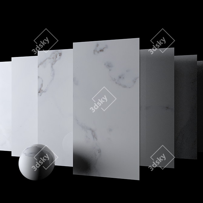 Classic Calacatta White Marble Set 3D model image 2