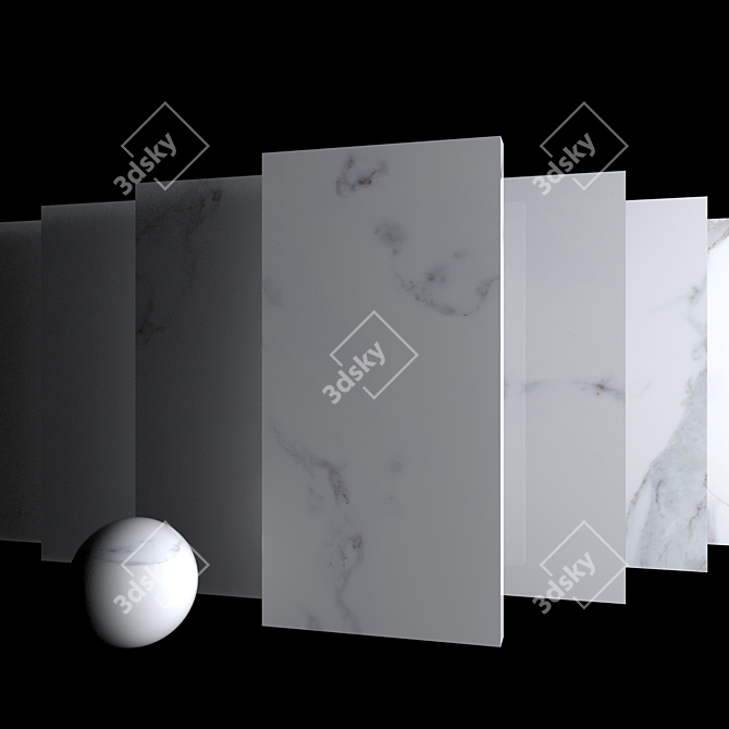 Classic Calacatta White Marble Set 3D model image 3