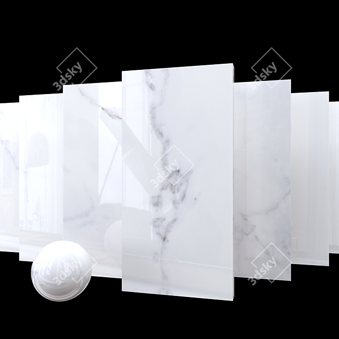 Classic Calacatta White Marble Set 3D model image 1