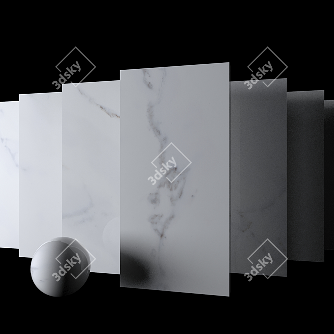 Classic Calacatta White Marble Set 3D model image 2