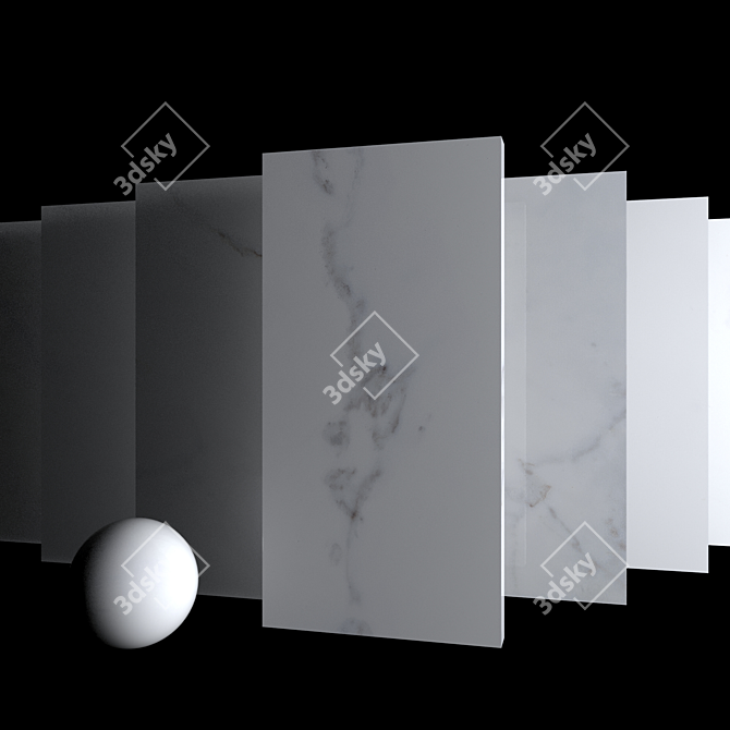 Classic Calacatta White Marble Set 3D model image 3