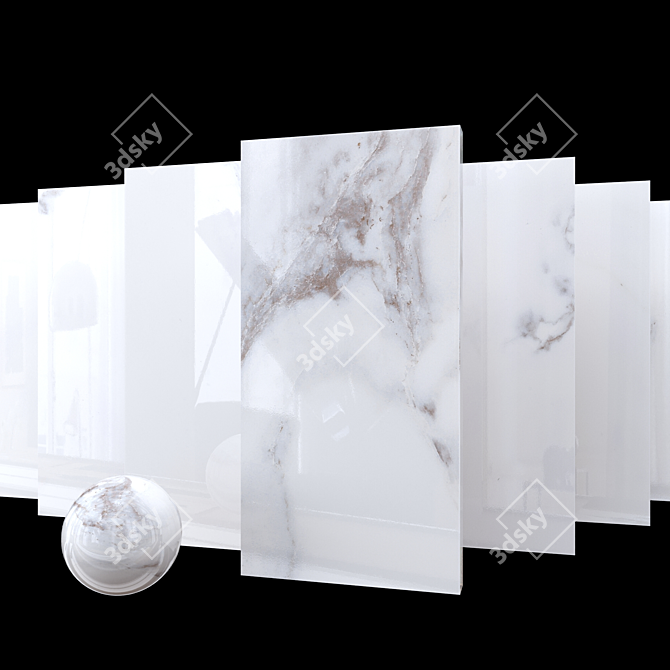 Classic Calacatta White Marble Set 3D model image 1