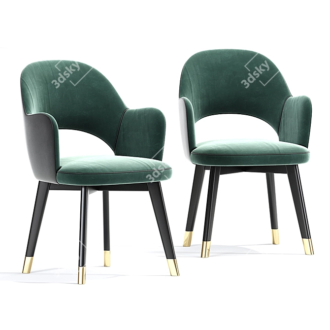 Elegant Colette Armchair Set: Timeless Dining Luxury 3D model image 4