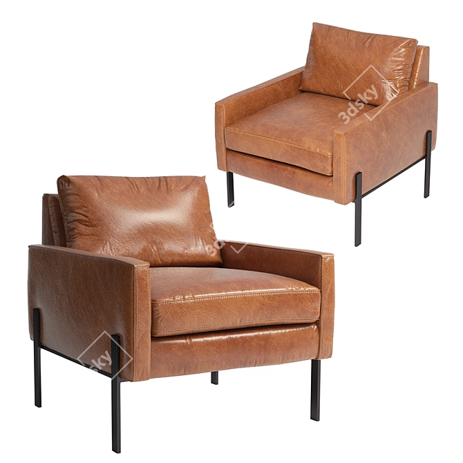 Luxury Gunnison Leather Chair 3D model image 1