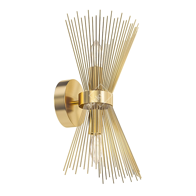 Golden Starburst Wall Sconce 3D model image 1