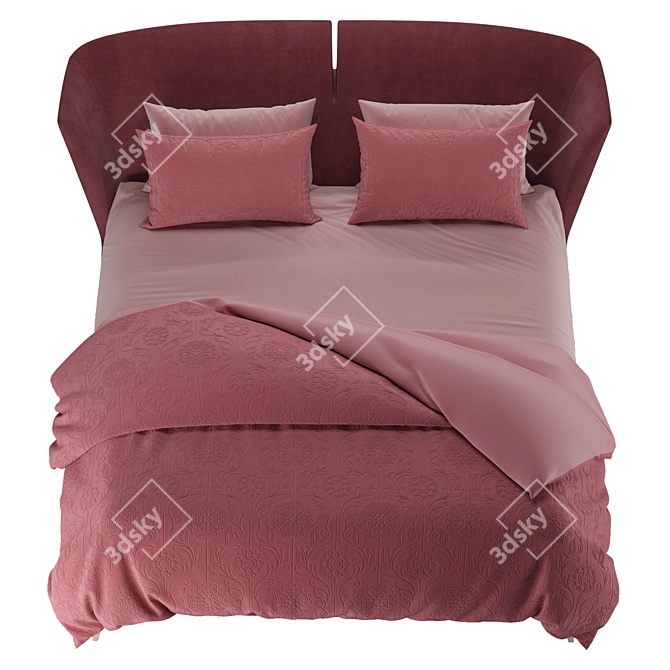 Pink Contour Bed 3D model image 2