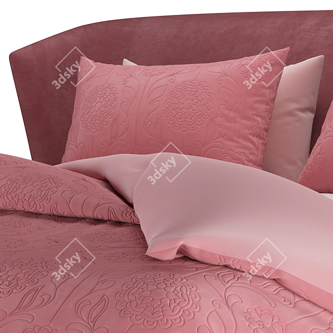 Pink Contour Bed 3D model image 3