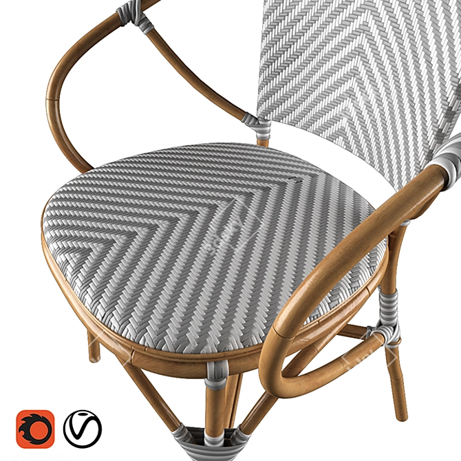 Tropical Pearl Bistro Chair 3D model image 2