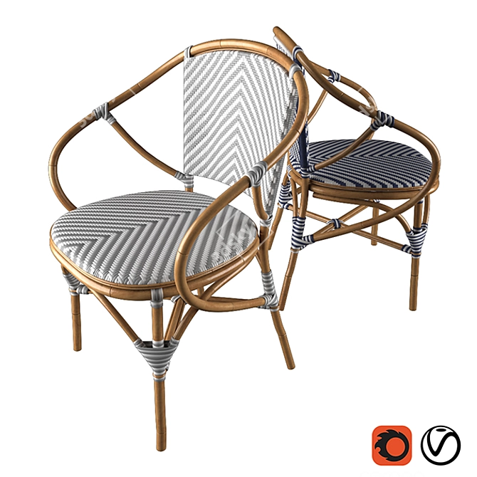 Tropical Pearl Bistro Chair 3D model image 5