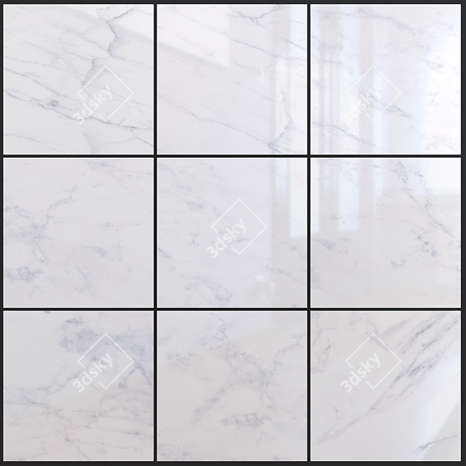 Carrara White Marble Set 3D model image 1