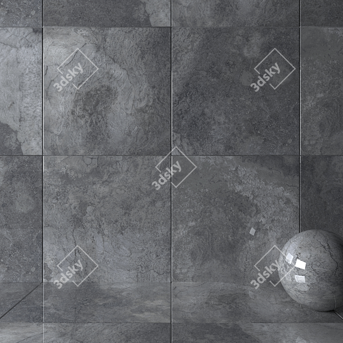 Luxury Marble Wall Tiles - Bizantino Argento Collection 3D model image 2