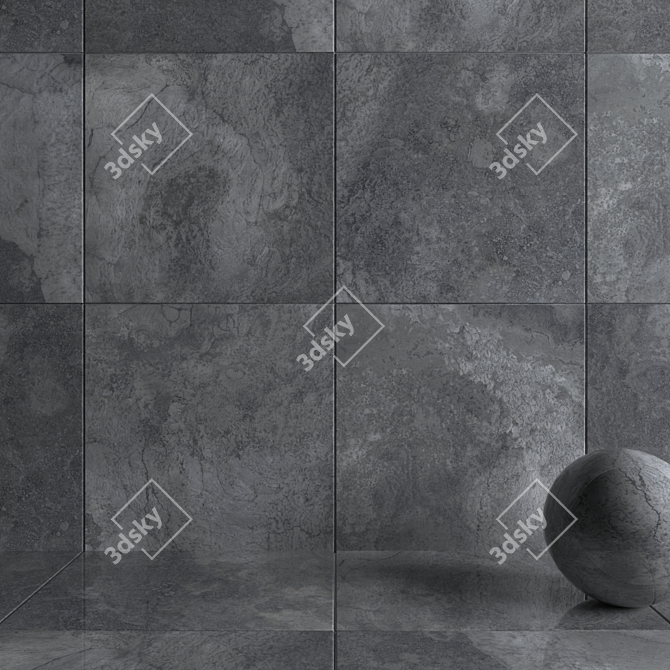 Luxury Marble Wall Tiles - Bizantino Argento Collection 3D model image 3