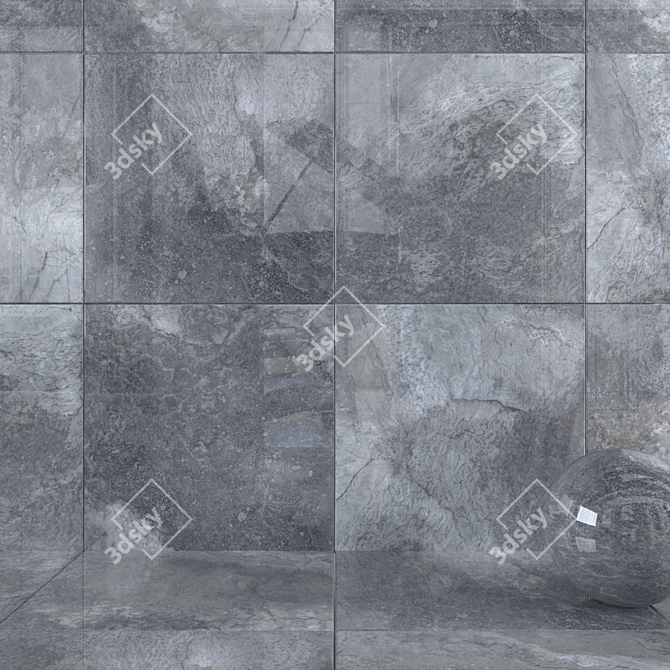 Marble Set: Bizantino Argento Wall Tiles 3D model image 1