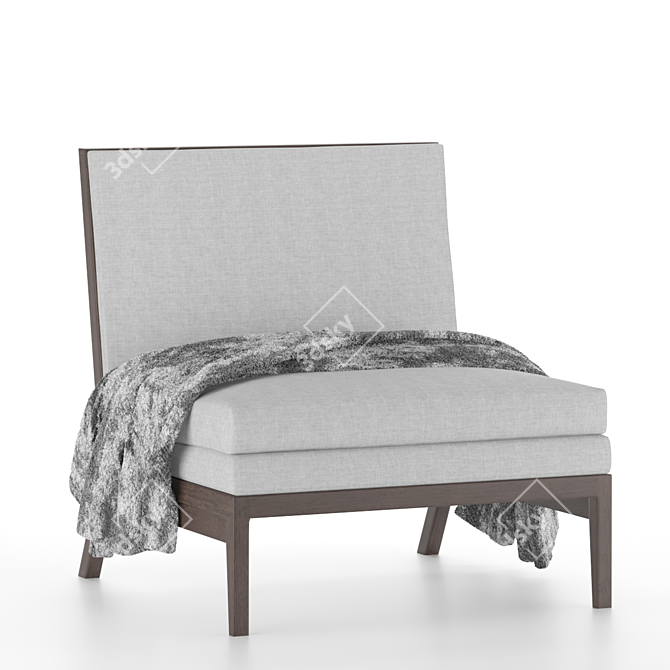 Cozy Vray Fur Lounge Chair 3D model image 4