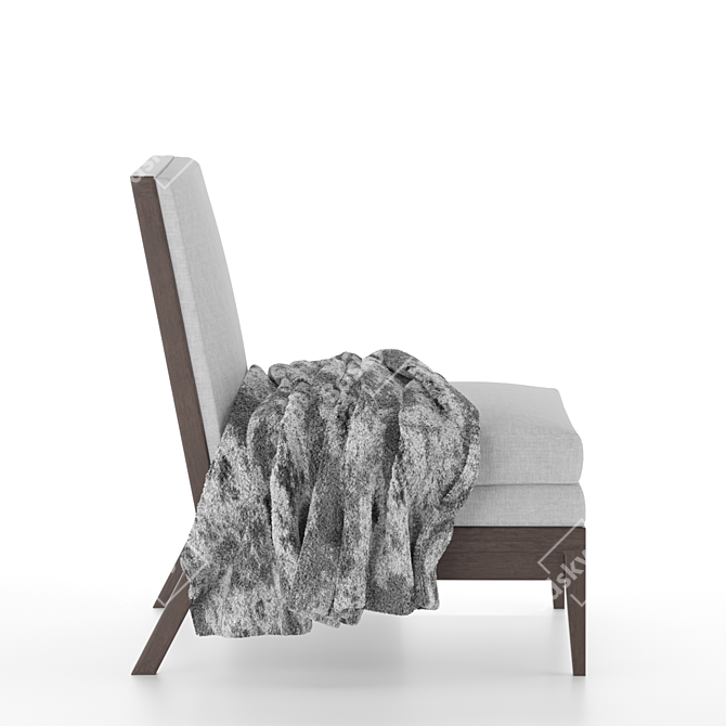 Cozy Vray Fur Lounge Chair 3D model image 5