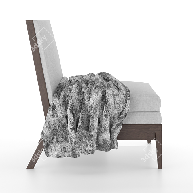 Cozy Vray Fur Lounge Chair 3D model image 2