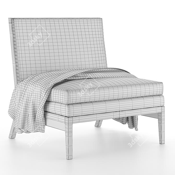 Cozy Vray Fur Lounge Chair 3D model image 3