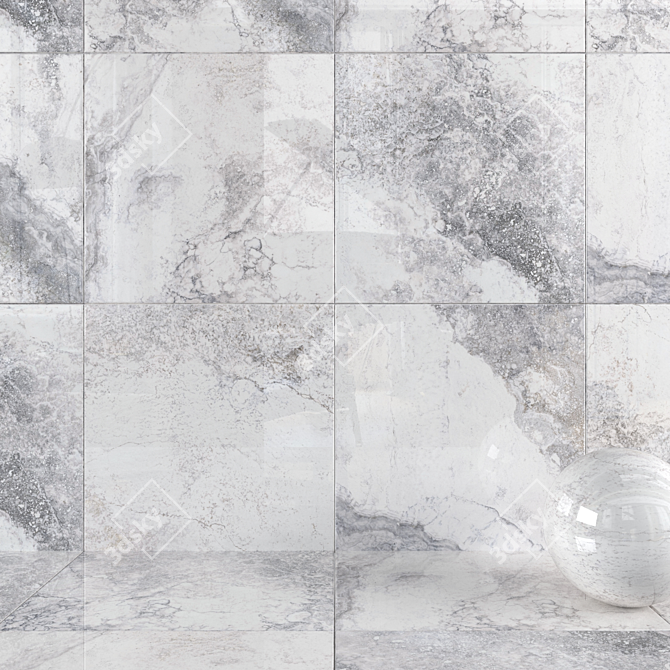  Bizantino Bianco Marble Set - 120x120 cm 3D model image 1