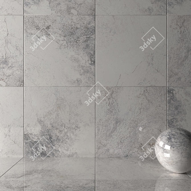 Elegant Bizantino Bianco Wall Tiles 3D model image 2