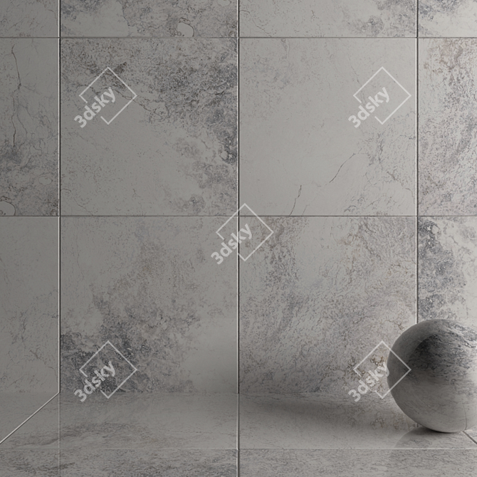 Elegant Bizantino Bianco Wall Tiles 3D model image 3