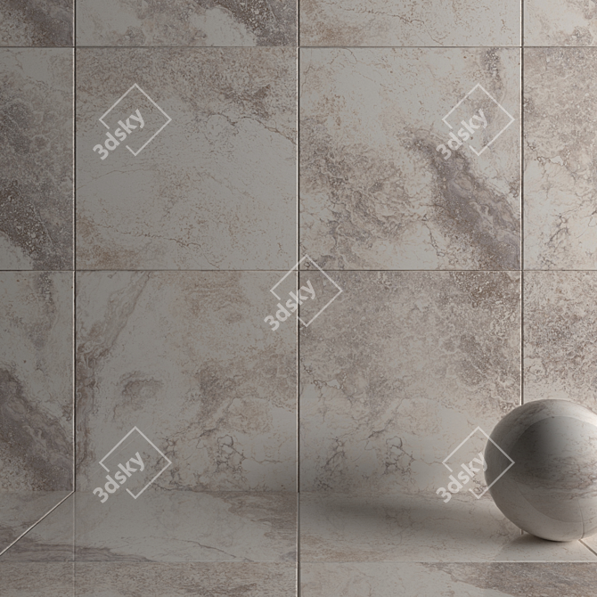 Marble Wall Tile Set Ivory 3D model image 3