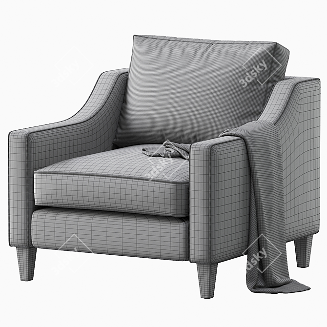 Modern Paidge Chair with Cushions 3D model image 5