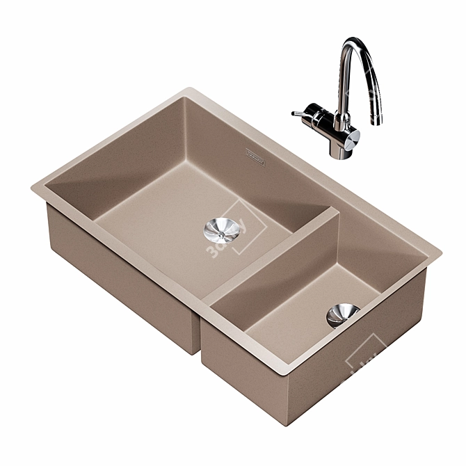 BLANCO SUBLINE 430/270 U: Stunning Composite Sink 3D model image 1