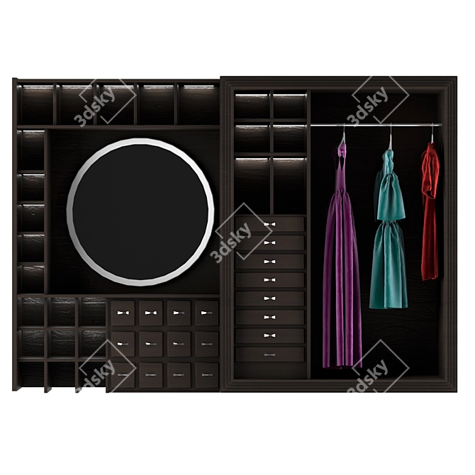 Modern 3D Wardrobe Solution 3D model image 1