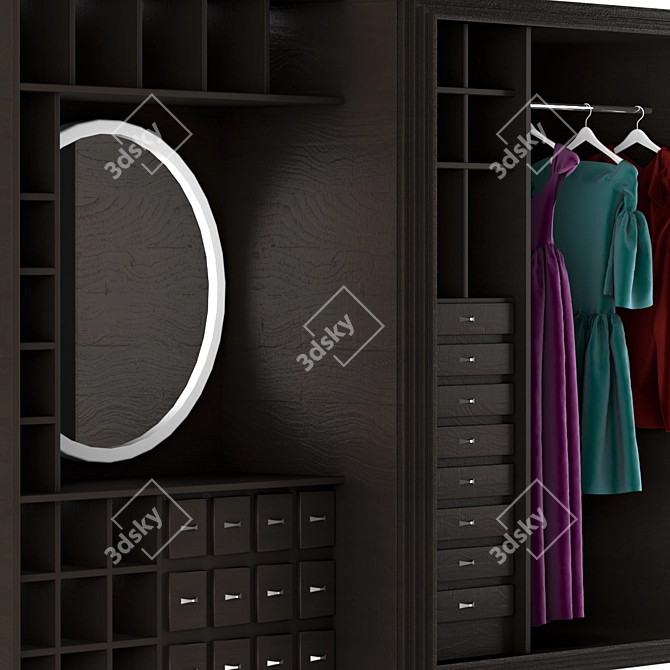 Modern 3D Wardrobe Solution 3D model image 2