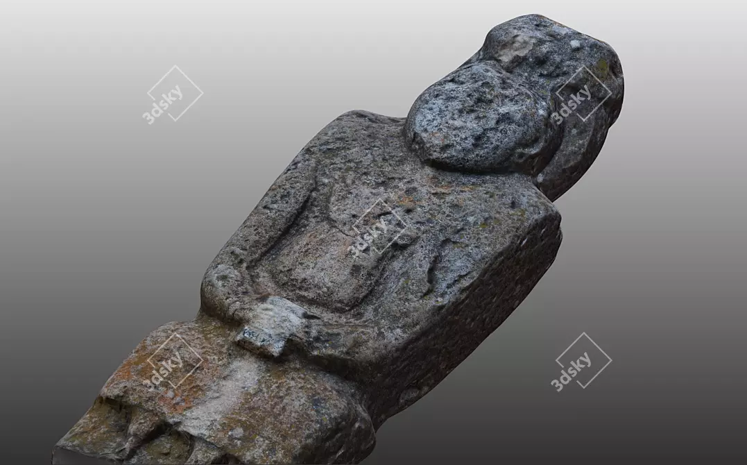 Polovtsian Statue: Ancient Sacred Artifacts | Medieval Stone Figurines 3D model image 1