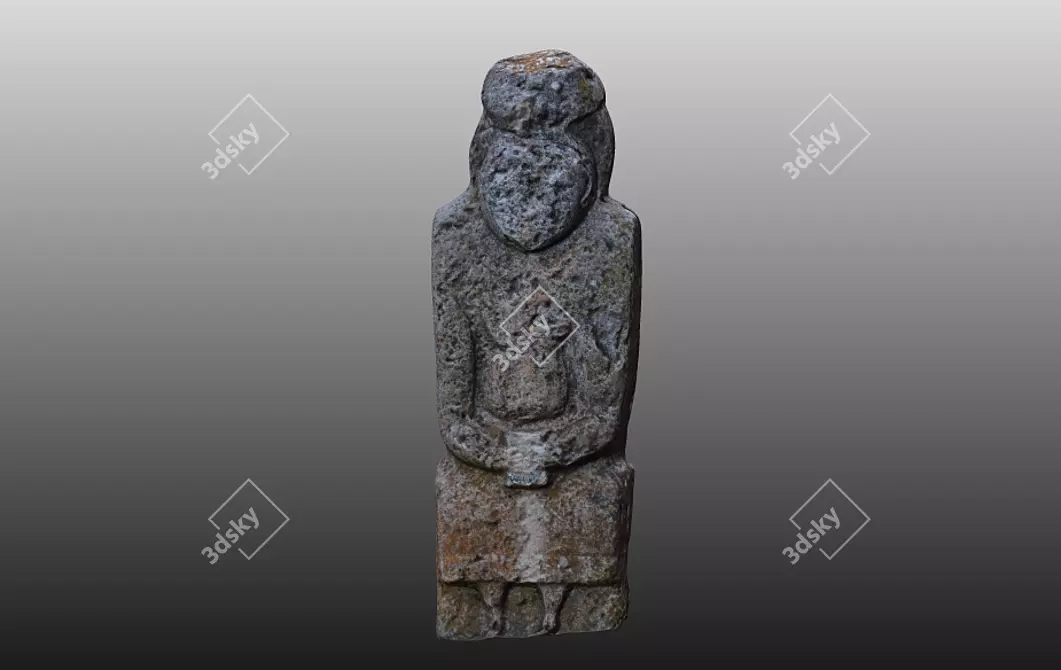 Polovtsian Statue: Ancient Sacred Artifacts | Medieval Stone Figurines 3D model image 2