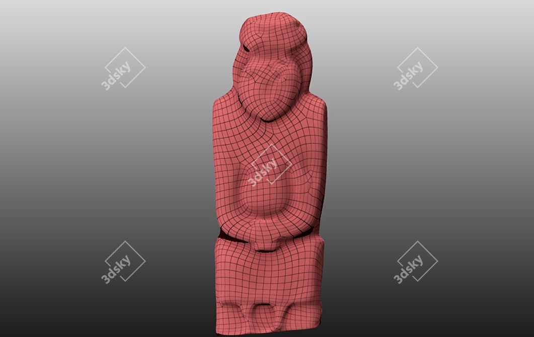 Polovtsian Statue: Ancient Sacred Artifacts | Medieval Stone Figurines 3D model image 4