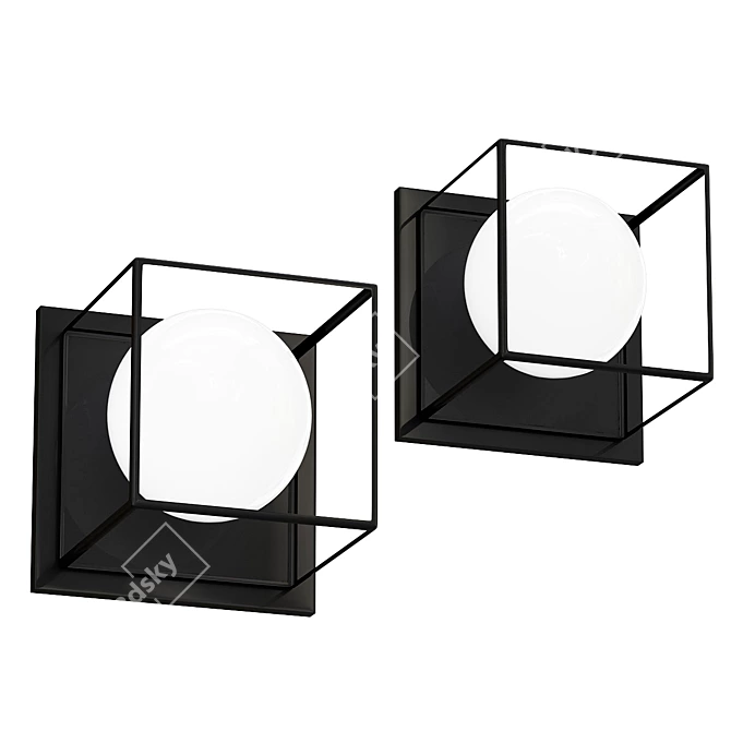 Contour Cube Glass Wall Sconce 3D model image 1