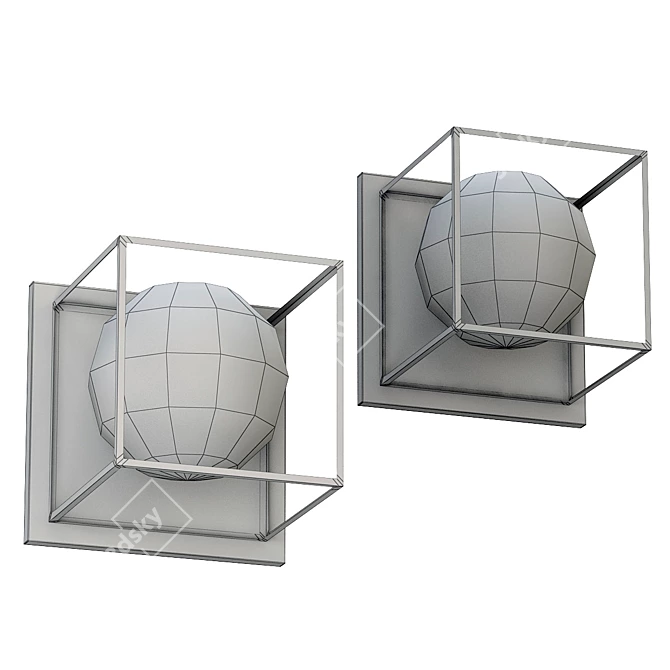 Contour Cube Glass Wall Sconce 3D model image 2