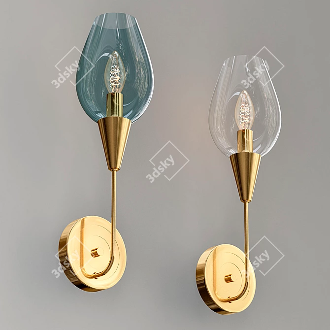 Elegant Viola Wall Lamp 3D model image 1