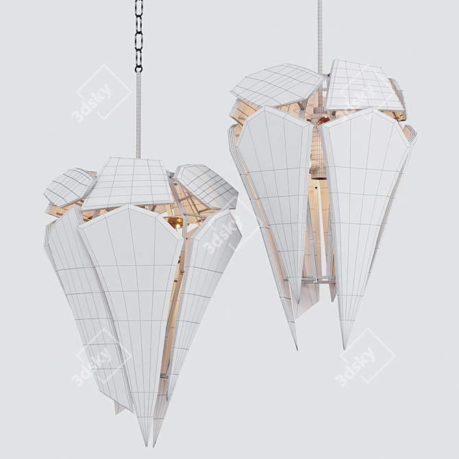 Elegant Shard Crystal Chandelier 3D model image 2